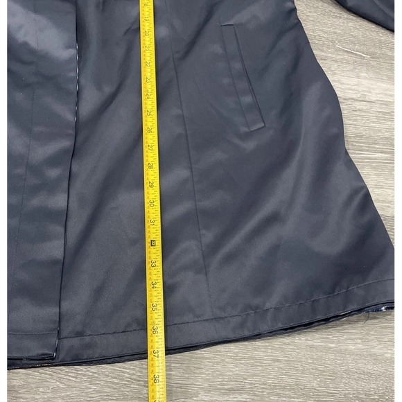 Dennis Basso Trench Coat Rain Jacket Navy Leopard Reversible Womens 3X NWT - Picture 8 of 10